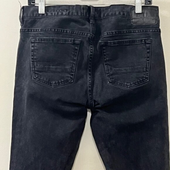 Pacsun Mens Black Stacked Skinny Denim Distressed Mid Rise Jeans Sz 30x30 - Picture 4 of 12